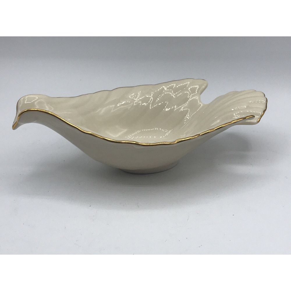 Lenox Dove Bowl Bird Dish Fine China Trinket Candy Nut Cream 24k Gold Trim‎ EUC